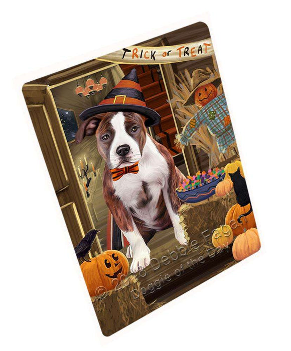 Enter at Own Risk Trick or Treat Halloween American Staffordshire Terrier Dog Cutting Board C63288