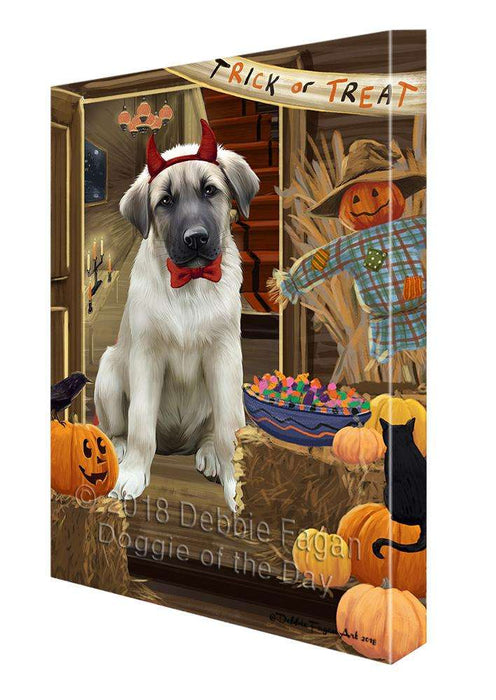 Enter at Own Risk Trick or Treat Halloween Anatolian Shepherd Dog Canvas Print Wall Art Décor CVS94418