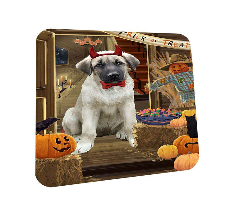 Enter at Own Risk Trick or Treat Halloween Anatolian Shepherd Dog Coasters Set of 4 CST52911