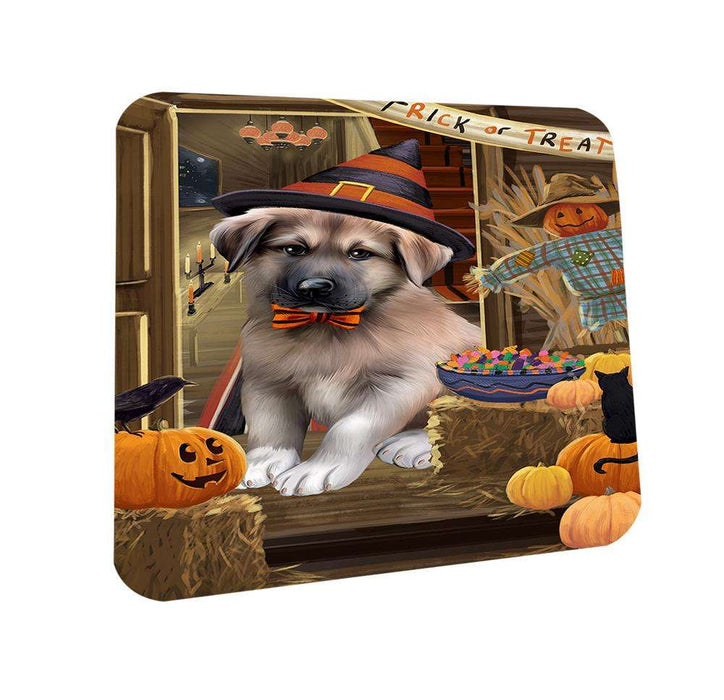 Enter at Own Risk Trick or Treat Halloween Anatolian Shepherd Dog Coasters Set of 4 CST52912