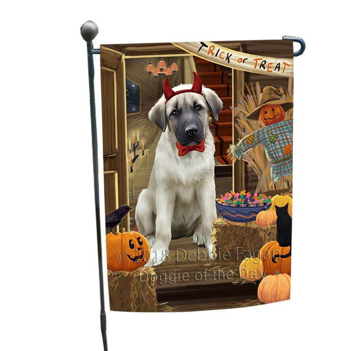Enter at Own Risk Trick or Treat Halloween Anatolian Shepherd Dog Garden Flag GFLG53014