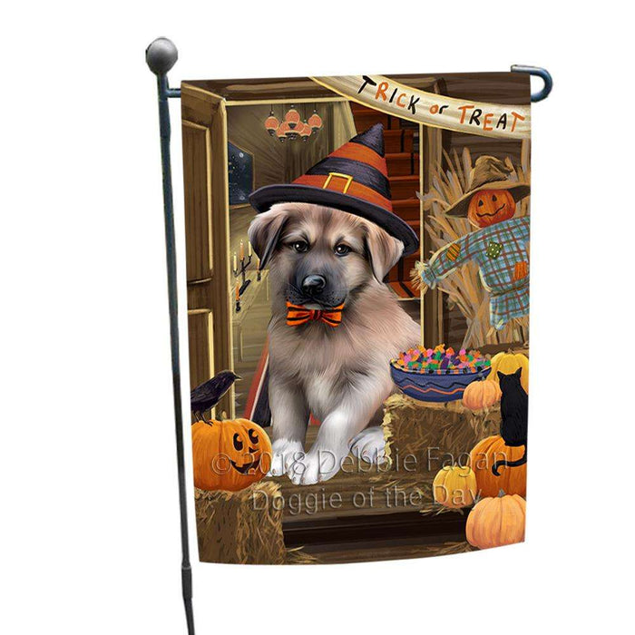 Enter at Own Risk Trick or Treat Halloween Anatolian Shepherd Dog Garden Flag GFLG53015