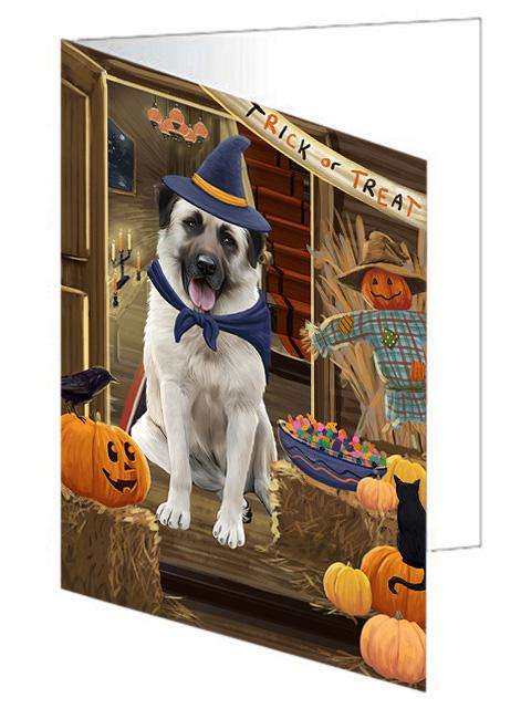 Enter at Own Risk Trick or Treat Halloween Anatolian Shepherd Dog Handmade Artwork Assorted Pets Greeting Cards and Note Cards with Envelopes for All Occasions and Holiday Seasons GCD62876