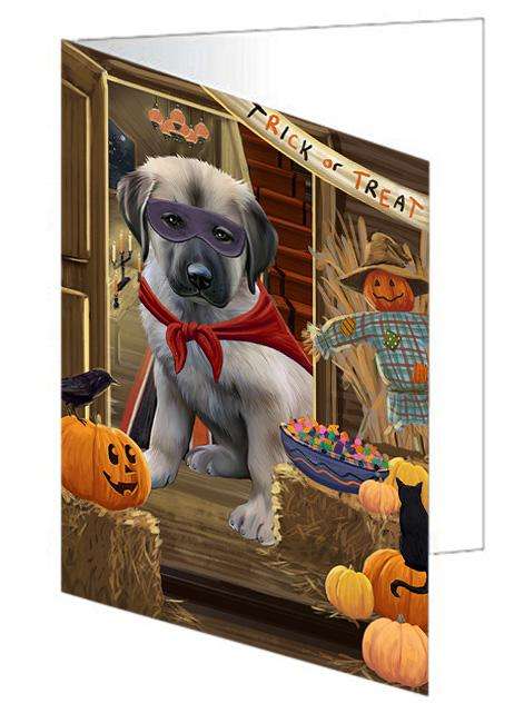 Enter at Own Risk Trick or Treat Halloween Anatolian Shepherd Dog Handmade Artwork Assorted Pets Greeting Cards and Note Cards with Envelopes for All Occasions and Holiday Seasons GCD62879