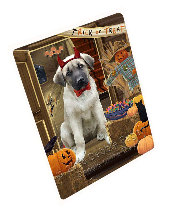 Enter At Own Risk Trick Or Treat Halloween Anatolian Shepherd Dog Magnet Mini (3.5" x 2") MAG63300