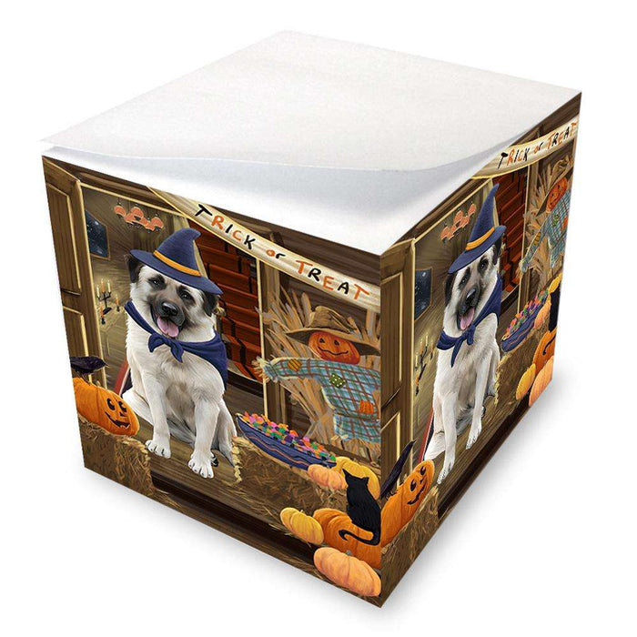 Enter at Own Risk Trick or Treat Halloween Anatolian Shepherd Dog Note Cube NOC52949