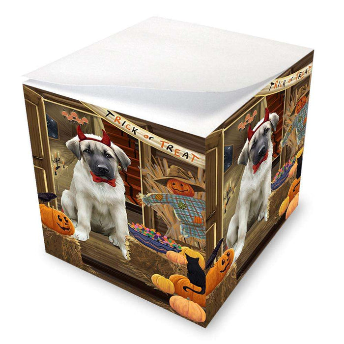 Enter at Own Risk Trick or Treat Halloween Anatolian Shepherd Dog Note Cube NOC52952