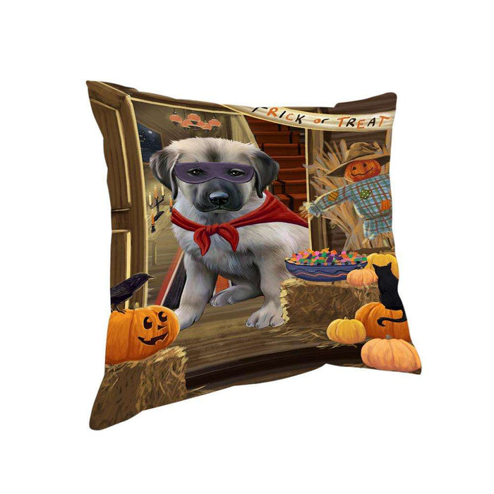 Enter at Own Risk Trick or Treat Halloween Anatolian Shepherd Dog Pillow PIL68308