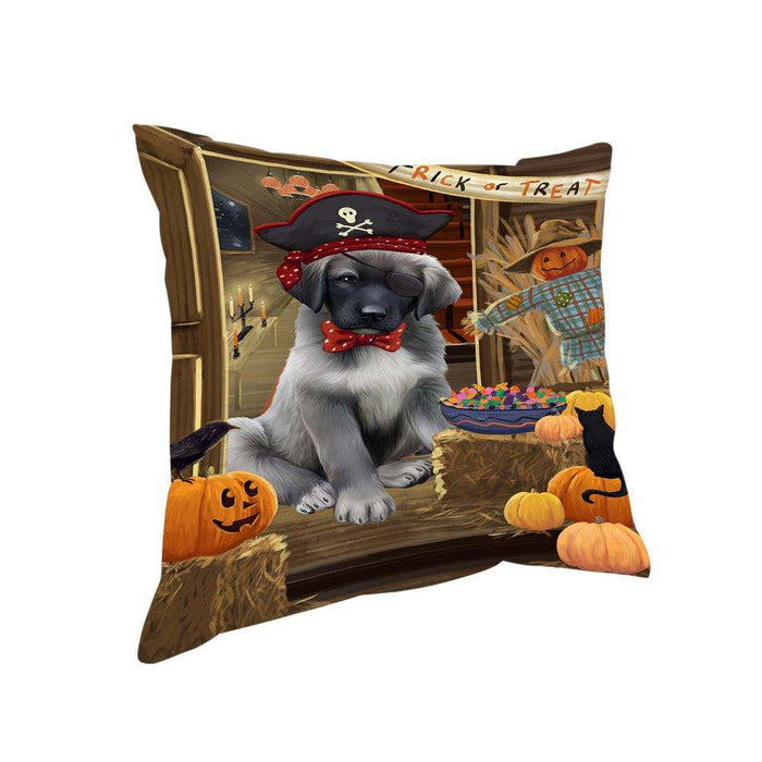 Enter at Own Risk Trick or Treat Halloween Anatolian Shepherd Dog Pillow PIL68312