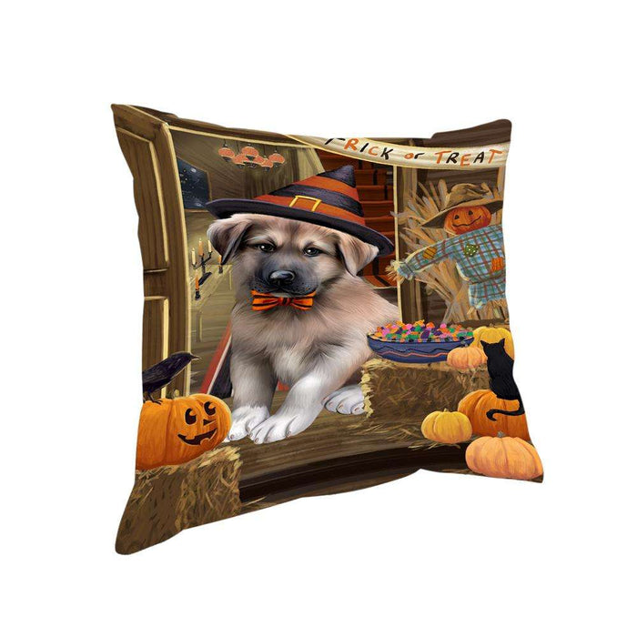 Enter at Own Risk Trick or Treat Halloween Anatolian Shepherd Dog Pillow PIL68320