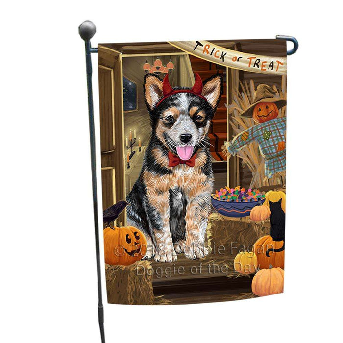 Enter at Own Risk Trick or Treat Halloween Australian Cattle Dog Garden Flag GFLG53019