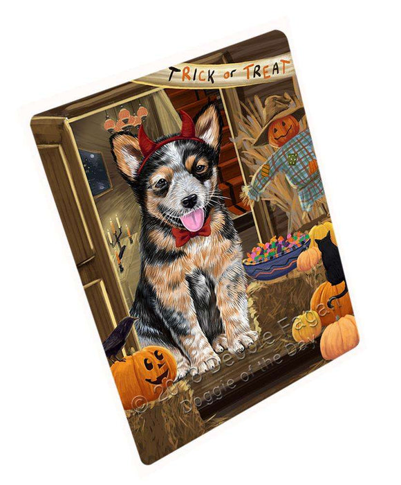 Enter At Own Risk Trick Or Treat Halloween Australian Cattle Dog Magnet Mini (3.5" x 2") MAG63315