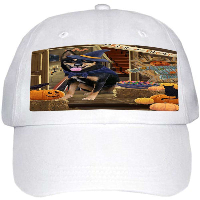Enter at Own Risk Trick or Treat Halloween Australian Kelpie Dog Ball Hat Cap HAT62610