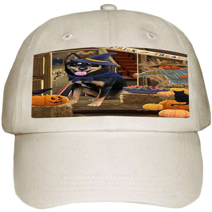 Enter at Own Risk Trick or Treat Halloween Australian Kelpie Dog Ball Hat Cap HAT62610