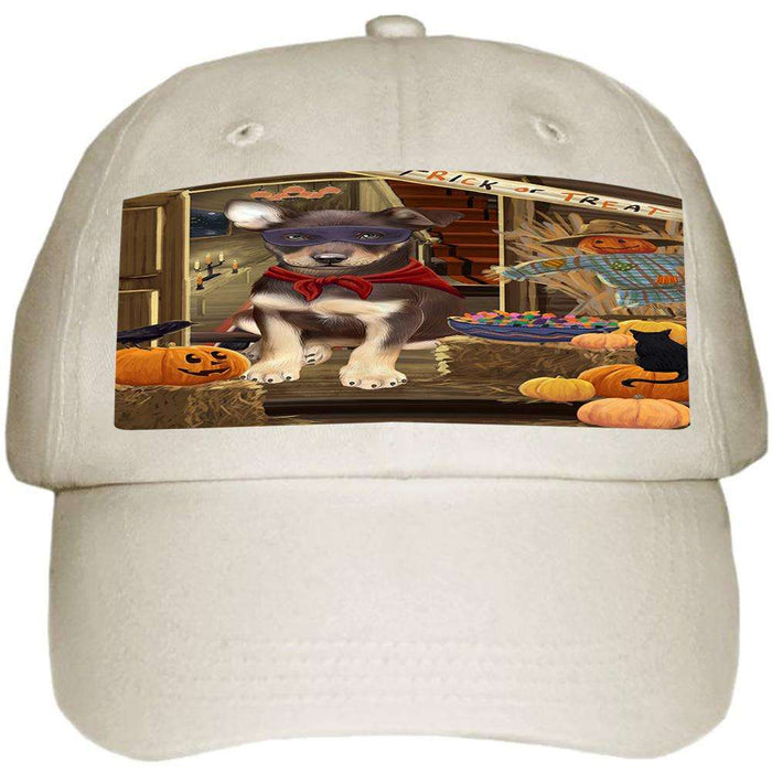 Enter at Own Risk Trick or Treat Halloween Australian Kelpie Dog Ball Hat Cap HAT62613