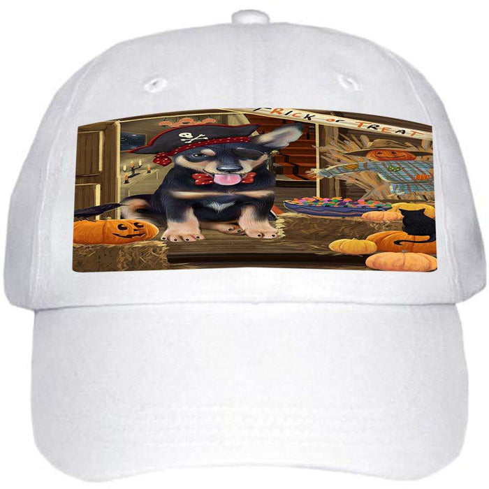 Enter at Own Risk Trick or Treat Halloween Australian Kelpie Dog Ball Hat Cap HAT62616