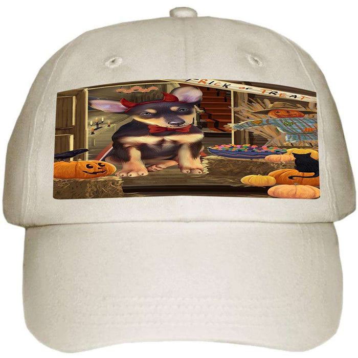 Enter at Own Risk Trick or Treat Halloween Australian Kelpie Dog Ball Hat Cap HAT62619