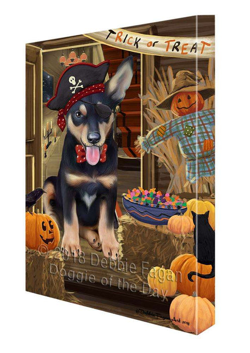 Enter at Own Risk Trick or Treat Halloween Australian Kelpie Dog Canvas Print Wall Art Décor CVS94499