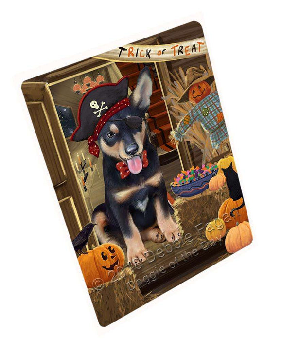 Enter at Own Risk Trick or Treat Halloween Australian Kelpie Dog Cutting Board C63327