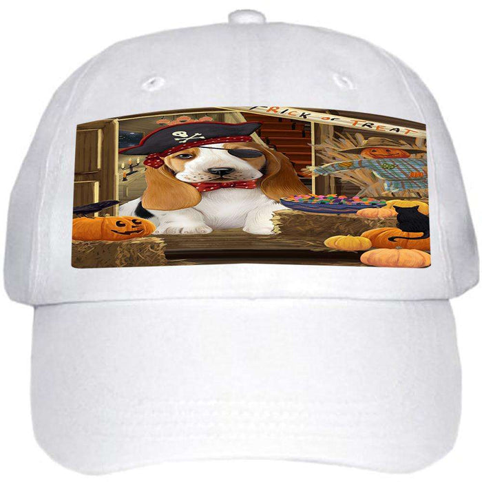 Enter at Own Risk Trick or Treat Halloween Basset Hound Dog Ball Hat Cap HAT62661