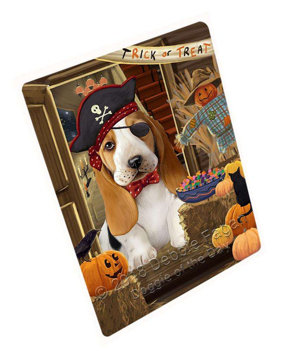 Enter at Own Risk Trick or Treat Halloween Basset Hound Dog Cutting Board C63372