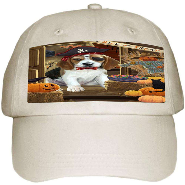 Enter at Own Risk Trick or Treat Halloween Beagle Dog Ball Hat Cap HAT62676