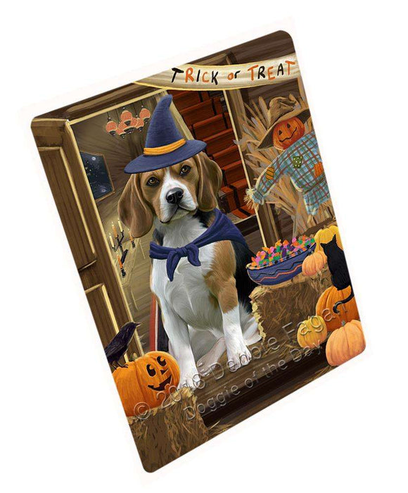 Enter at Own Risk Trick or Treat Halloween Beagle Dog Cutting Board C63381