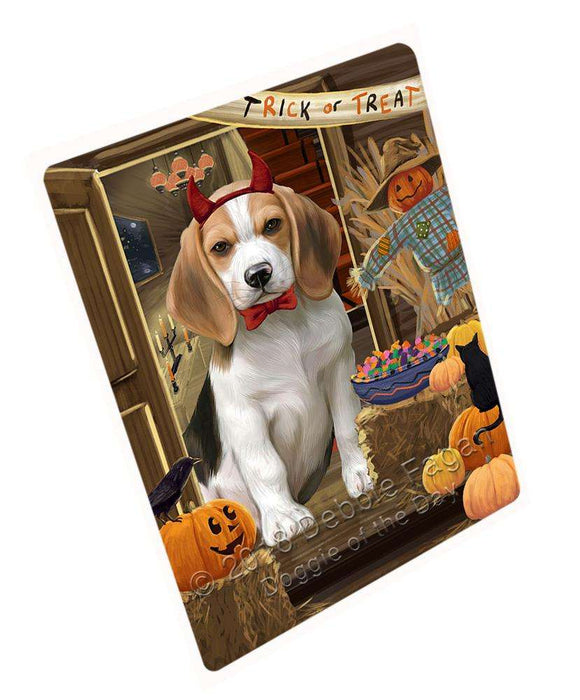 Enter At Own Risk Trick Or Treat Halloween Beagle Dog Magnet Mini (3.5" x 2") MAG63390