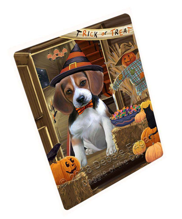 Enter At Own Risk Trick Or Treat Halloween Beagle Dog Magnet Mini (3.5" x 2") MAG63393