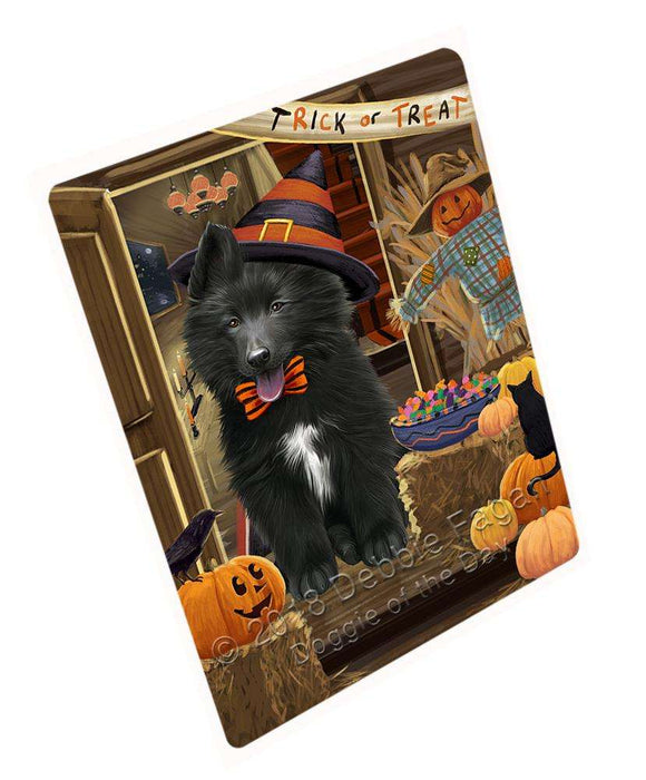 Enter At Own Risk Trick Or Treat Halloween Belgian Shepherd Dog Magnet Mini (3.5" x 2") MAG63408