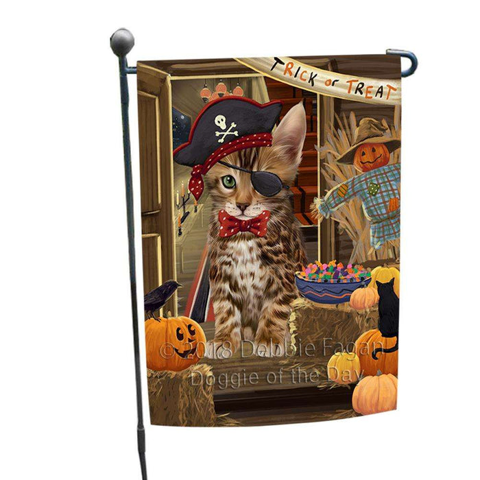 Enter at Own Risk Trick or Treat Halloween Bengal Cat Garden Flag GFLG53053