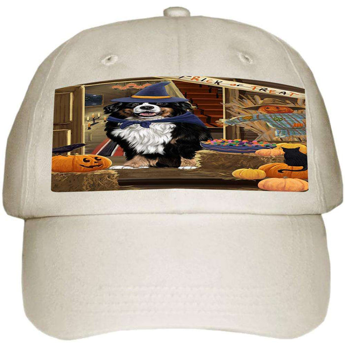 Enter at Own Risk Trick or Treat Halloween Bernese Mountain Dog Ball Hat Cap HAT62730