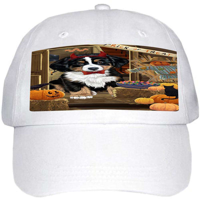 Enter at Own Risk Trick or Treat Halloween Bernese Mountain Dog Ball Hat Cap HAT62739