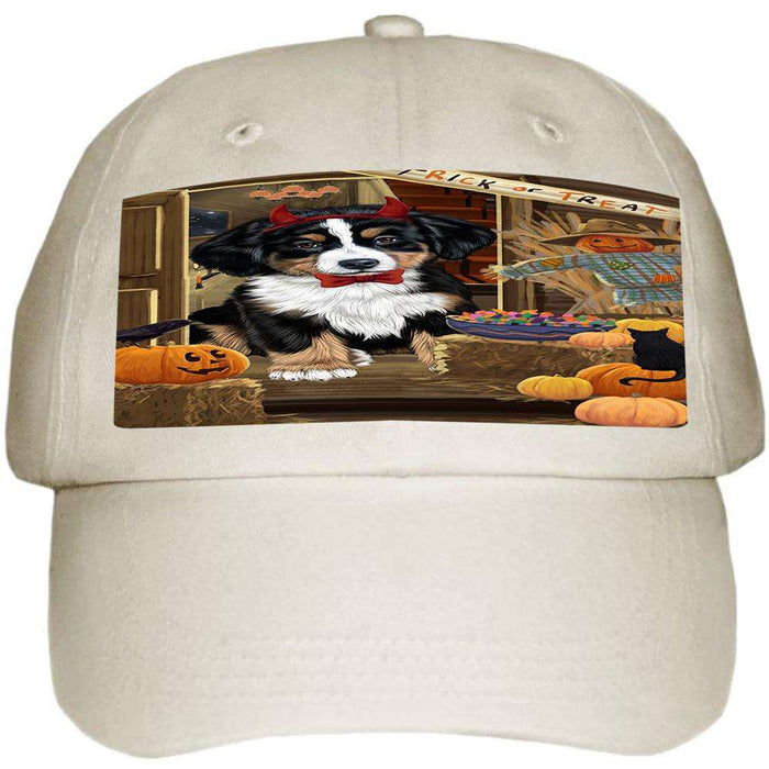Enter at Own Risk Trick or Treat Halloween Bernese Mountain Dog Ball Hat Cap HAT62739
