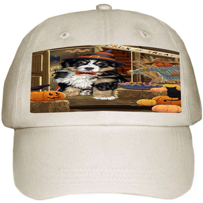 Enter at Own Risk Trick or Treat Halloween Bernese Mountain Dog Ball Hat Cap HAT62742