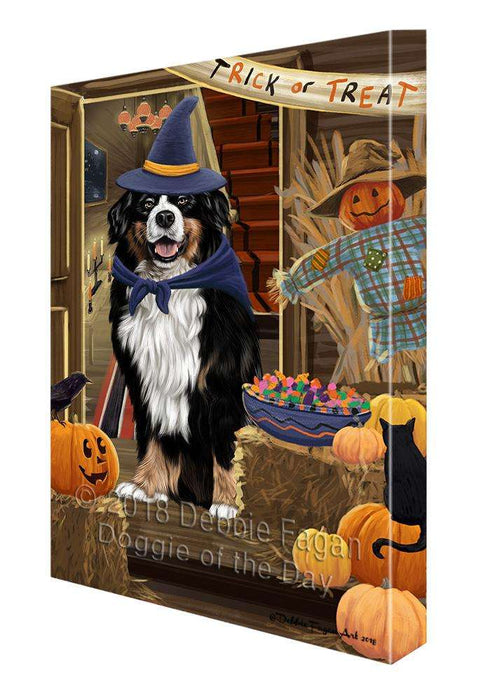 Enter at Own Risk Trick or Treat Halloween Bernese Mountain Dog Canvas Print Wall Art Décor CVS94841