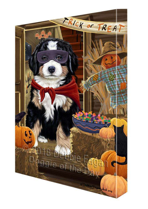 Enter at Own Risk Trick or Treat Halloween Bernese Mountain Dog Canvas Print Wall Art Décor CVS94850