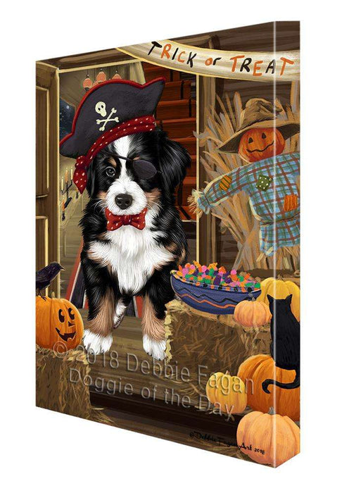 Enter at Own Risk Trick or Treat Halloween Bernese Mountain Dog Canvas Print Wall Art Décor CVS94859
