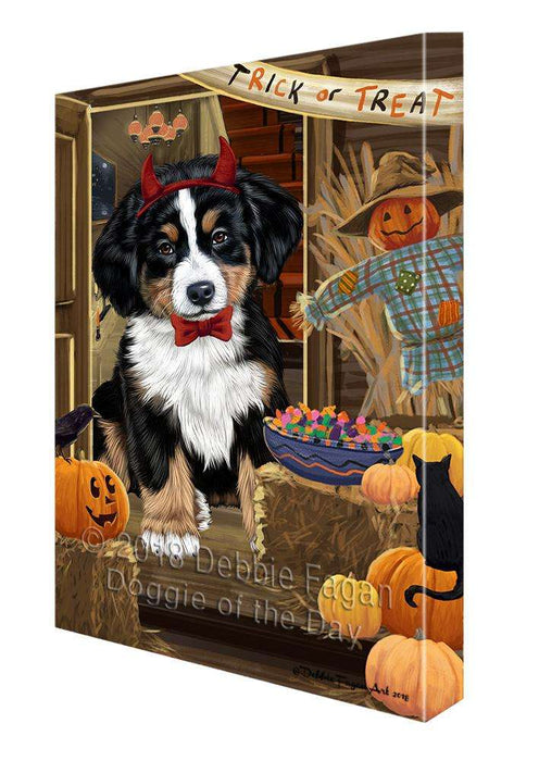 Enter at Own Risk Trick or Treat Halloween Bernese Mountain Dog Canvas Print Wall Art Décor CVS94868