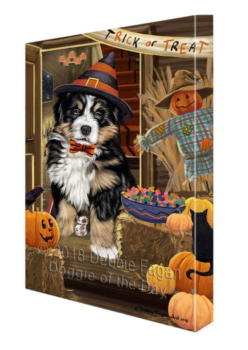 Enter at Own Risk Trick or Treat Halloween Bernese Mountain Dog Canvas Print Wall Art Décor CVS94877