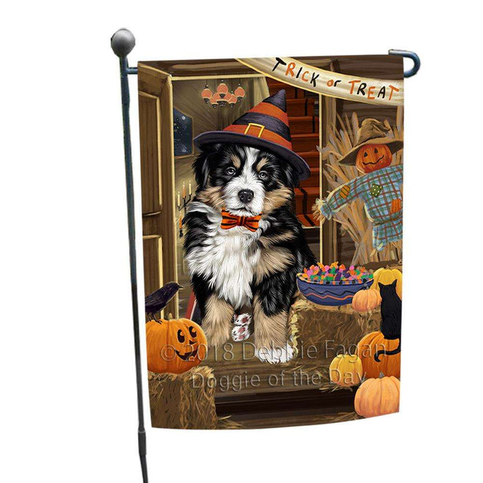 Enter at Own Risk Trick or Treat Halloween Bernese Mountain Dog Garden Flag GFLG53065