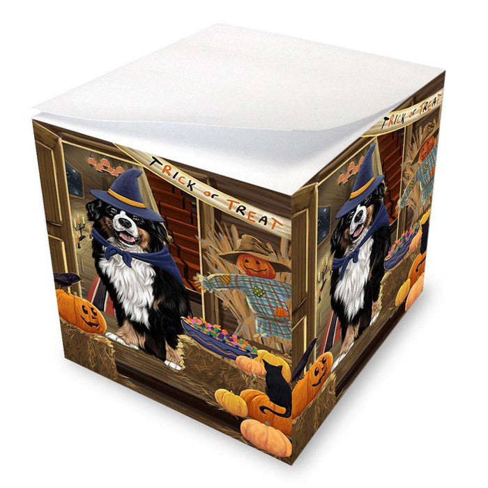 Enter at Own Risk Trick or Treat Halloween Bernese Mountain Dog Note Cube NOC52999