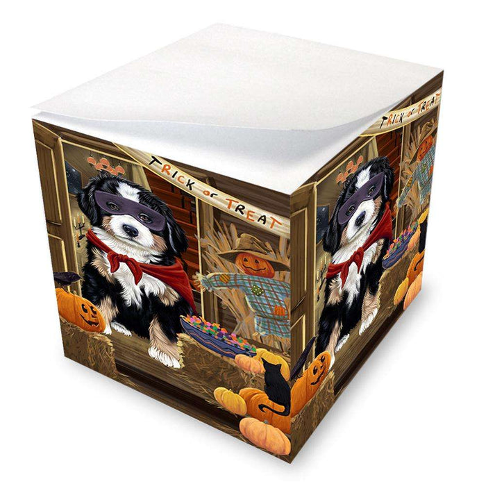 Enter at Own Risk Trick or Treat Halloween Bernese Mountain Dog Note Cube NOC53000