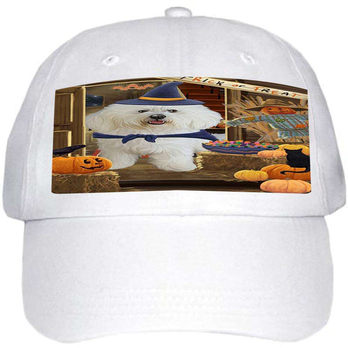 Enter at Own Risk Trick or Treat Halloween Bichon Frise Dog Ball Hat Cap HAT62745
