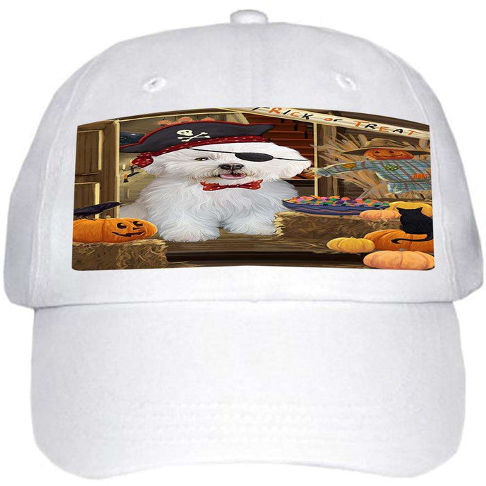 Enter at Own Risk Trick or Treat Halloween Bichon Frise Dog Ball Hat Cap HAT62751
