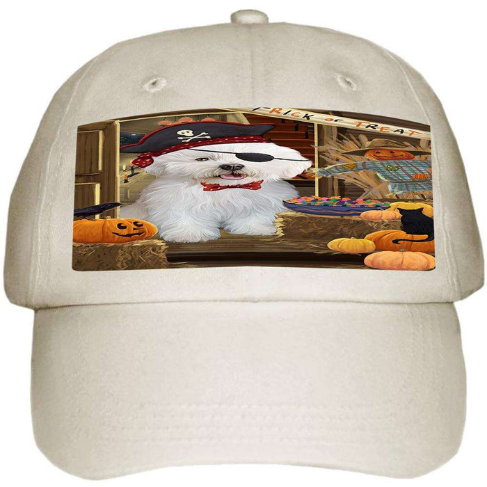 Enter at Own Risk Trick or Treat Halloween Bichon Frise Dog Ball Hat Cap HAT62751