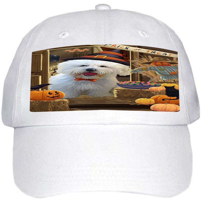 Enter at Own Risk Trick or Treat Halloween Bichon Frise Dog Ball Hat Cap HAT62757
