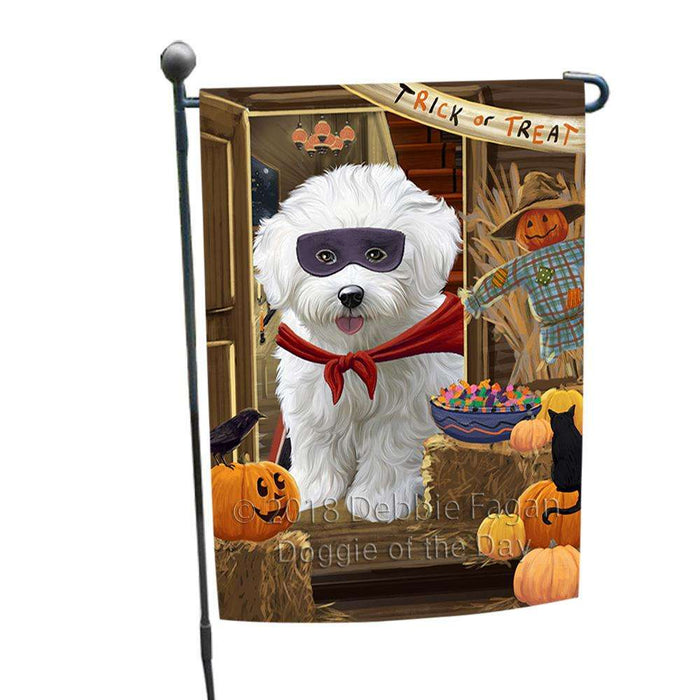 Enter at Own Risk Trick or Treat Halloween Bichon Frise Dog Garden Flag GFLG53067