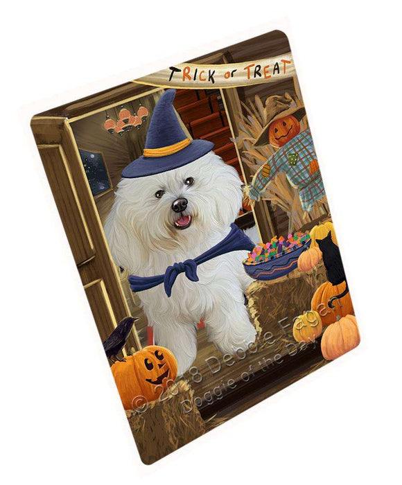 Enter At Own Risk Trick Or Treat Halloween Bichon Frise Dog Magnet Mini (3.5" x 2") MAG63456