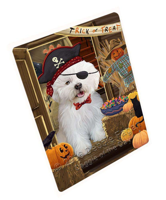 Enter At Own Risk Trick Or Treat Halloween Bichon Frise Dog Magnet Mini (3.5" x 2") MAG63462
